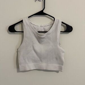 Aerie Ribbed Seamless Sports Bra | OFFLINE White Stretchy Top